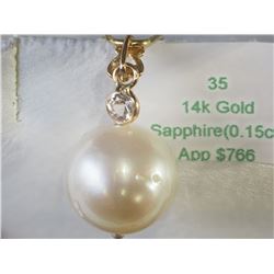 #35-14KT YELLOW GOLD PINK SAPPHIRE &