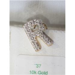 #37-10KT YELLOW GOLD DIAMOND PENDANT