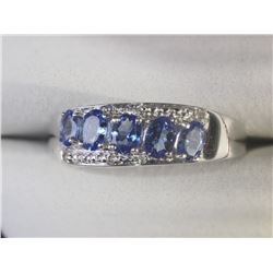 #38-STERLING SILVER TANZANITE RING
