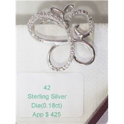 #42-STERLING SILVER DIAMOND BUTTERFLY