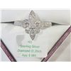 Image 1 : #43-STERLING SILVER DIAMOND FLEUR DE LIS RING