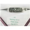 Image 1 : #46-STERLING SILVER BLUE-GREEN DIAMOND RING