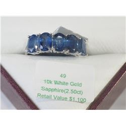 #49-10K WHITE GOLD SAPPHIRE RING
