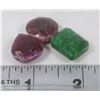 Image 1 : #56-NATURAL GREEN EMERALD &RUBY 81CT