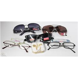 BAG OF ASSORTED NEW ITEMS INCLUDING SUNGLASSES,