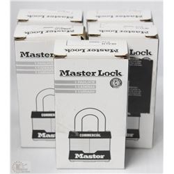 LOT OF 5 COMMERCIAL GRADE MASTERLOCK WITH KEYS