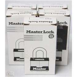 LOT OF 5 COMMERCIAL GRADE MASTERLOCK WITH KEYS