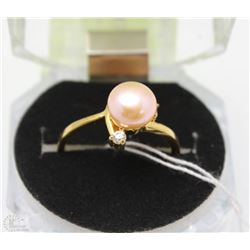 #11-FRESH WATER PEARL RING&CZ .925 STERLING SILVER