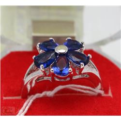 #33-BLUE SAPPHIRE .925 STERLING SILVER RING