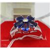 Image 1 : #33-BLUE SAPPHIRE .925 STERLING SILVER RING