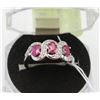 Image 1 : #37-RED RUBY &CZ.925 STERLING SILVER RING