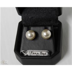 FAUX PEARL STERLING SILVER .925 EARRINGS