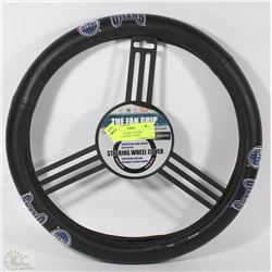 NEW OILERS GRIP LEATHER STEERING WHEEL COVER