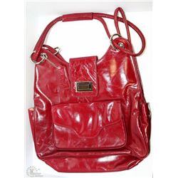NEW DELLA LEATHER JODI SHOULDER BAG GARNET RED