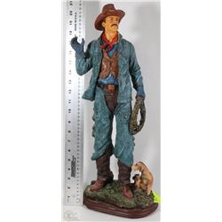 LARGE COWBOY STATUE WITH DOG 20" H