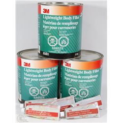 LOT OF THREE 3.5KG LIGHTWEIGHT BODY FILLER CANS