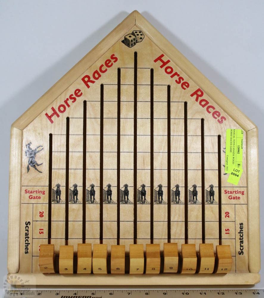 RASCAL TOYS CANADA WOOD HORSE RACES GAME