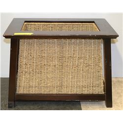 WOOD AND WICKER BASKET