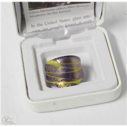MURANO GLASS 24K TWO TONED RING SIZE 7