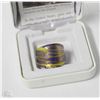 Image 1 : MURANO GLASS 24K TWO TONED RING SIZE 7