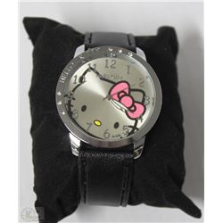 HELLO KITTY WATCH WITH BLACK STRAP