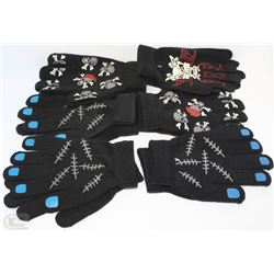 6PK "GLOW IN THE DARK" GLOVES YOUTH SIZES