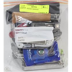BAG OF ASSORTED POCKET KNIVES