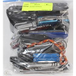 BAG OF ASSORTED POCKET KNIVES
