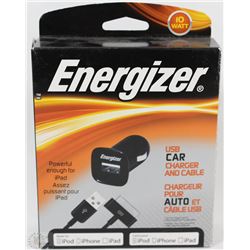 ENERGIZER USB CAR CHARGER AND CABLE FOR