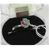 Image 1 : # 90- RUBY.EMERALD, CZ .925 STERLING SILVER RING