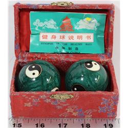 DECORATIVE BOX W/CHINESE STRESS BALL SET
