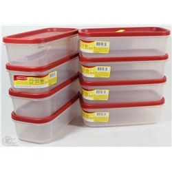 LOT OF 8 RUBBERMAID TUBS WITH LIDS