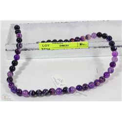 #20- PURPLE TRIP AGATE LOOSE BEAD NECKLACE 15"