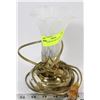 Image 1 : VINTAGE BRASS ART GLASS LAMP