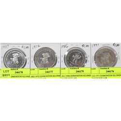 BUNDLE OF 4 ASSORTED KLONDIKE DOLLARS FROM