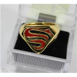 SUPERMAN LOGO SILVER PLATED RING