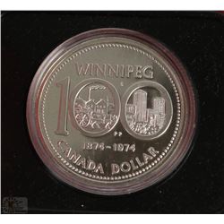 BU) 1974 CANADIAN DOLLAR WINNIPEG PROOF IN CASE