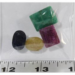 #65-NATURAL RUBY,EMERALD,SAPPHIRE 57CT