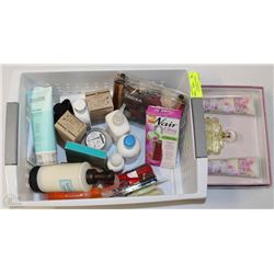 BASKET WITH NEW BATHROOM SKINCARE AND MORE
