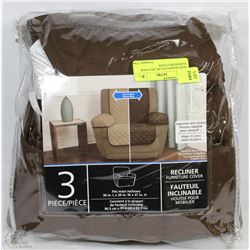 NEW MAINSTAYS 3PC RECLINER FURNITURE COVER