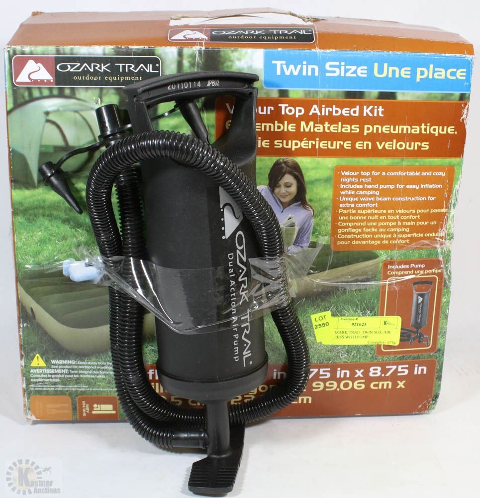 NEW OZARK TRAIL TWIN SIZE AIR MATTRESS WITH PUMP