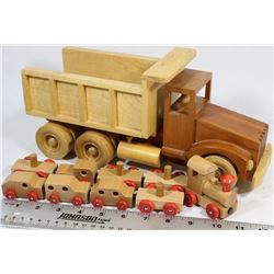 WOODEN HANDMADE DUMP TRUCK LIFTING UP & MORE