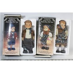 HAND PAINTED BISQUE PORCELAIN ALPINE BOY/GIRL DOLL