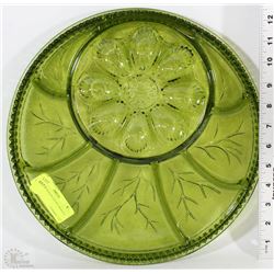 AVOCADO EGG PLATE BY INDIANA GLASS