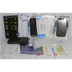 BOX WITH ASSORTED NEW SCREEN PROTECTORS