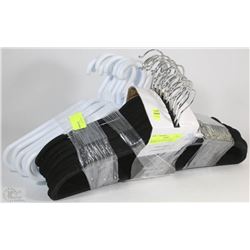 BUNDLE OF 29 NEW CLOTHES HANGERS ,BLACK FELT AND