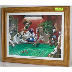 ARTHUR SARNOFF "HIGH ROLLER" DOGS 19W X 23H SIGN
