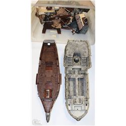 2 LARGE LEGO BOATS ON WHEELS WITH ACCESSORIES