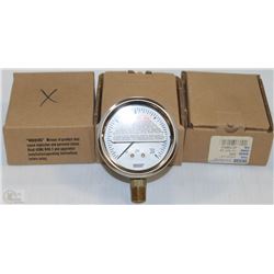 LOT OF 4 WIKA 30PSI 1/4" NPT LM, 2.5" GAUGES