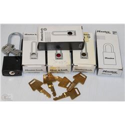 BOX OF ASSORTED NEW PADLOCKS & KEYS